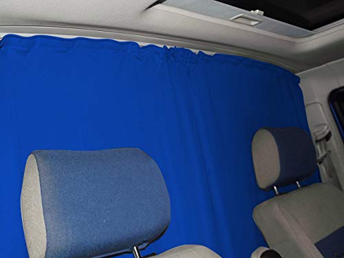 Fundas de asiento Bremer para cabina del conductor, protección solar, cortinas, compatible con Peugeot Bipper a partir de 2008 – 2018, color azul