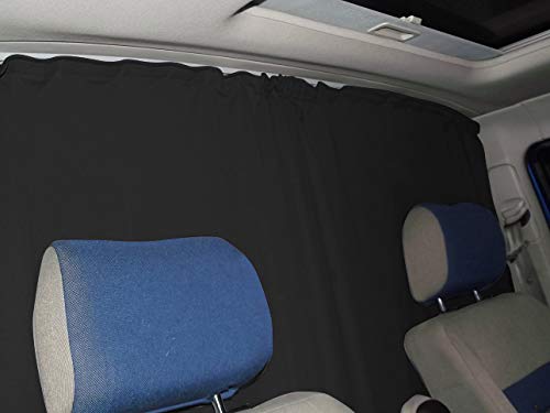 Fundas de asiento Bremer para cabina del conductor, protección solar, cortinas, compatible con Peugeot Bipper a partir de 2008 – 2018, color negro