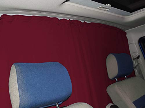 Fundas de asiento Bremer para cabina del conductor, protección solar, cortinas, compatible con Peugeot Bipper a partir de 2008 – 2018, color rojo