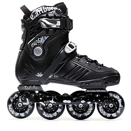 FYHCY Hombres Mujeres Patines en línea | 82A roles | ABEC7 Rodamientos de bolas cromados | Patines de fitness unisex para adultos Black,41