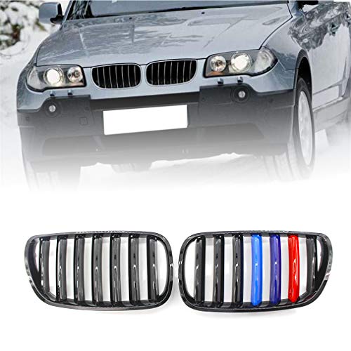 Gengcan Rejilla Delanteras para riñón para BMW E83 X3 2007-2010 Grille Frontales Parachoques Delantero Reemplazo Parrilla 1 par