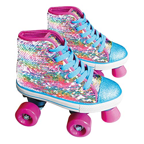 Girabrilla by Sport1 Patines de Ruedas con Lentejuelas giratorias, Multicolor, 33-34