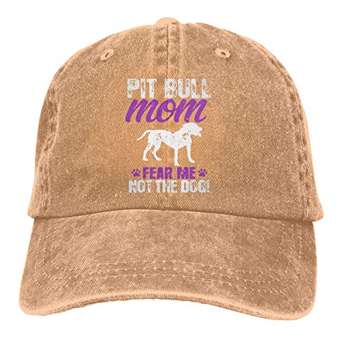 Gorra Pit Bull Mom Fear Me Not The Dog Mujeres Hombres Deportes Al Aire Libre A Prueba De Viento Gorra De Béisbol Transpirable Gorra De Mezclilla Ajustable Clásica Impresión De Pr