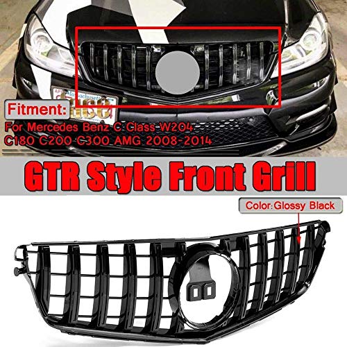 Grill Front Matte Grille Fit For W204 Delantera GTR W204 Estilo Negro Rejilla Auto De Choque Parachoques Parrilla, Parrilla Frente Riñón