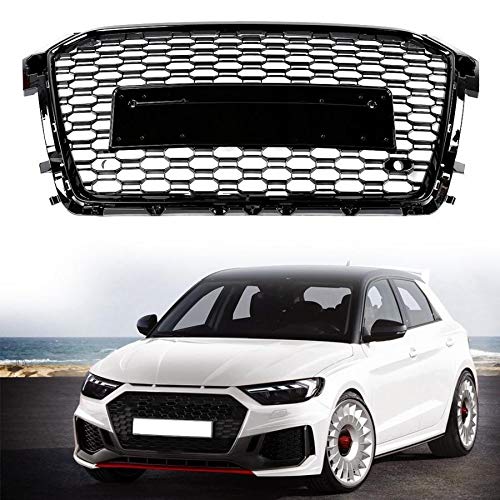 Grill Front Matte Grille Parachoques Delantero Coche Negro Parachoques Parrilla Fit For Audi RS1 2015 2016 2017 2018 Riñón De Coches Accesorios Delantero Parrilla