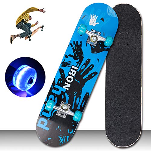 Grist CC 31''X 8'' Pro Skate Board, Completodoble Patada Patinetas para Deportes Extremos Y Actividades Al Aire Libre Adolescentes Adultos,C