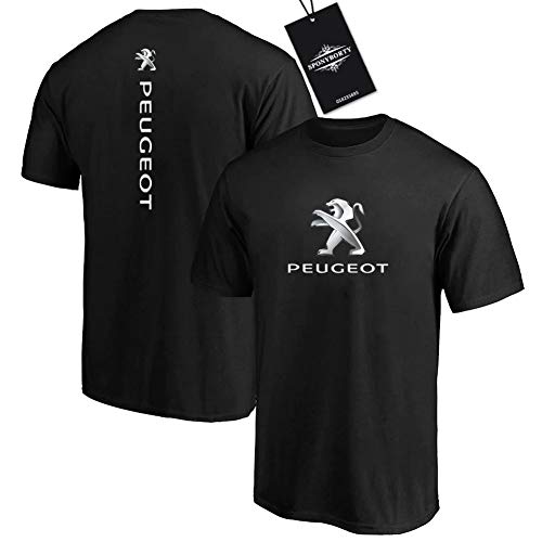 Gyulyaydin Hombres Undergo 100% Algodón Confortable Peu-geot Corto Manga Redondo Cuello Camisetas R/Negro/XXL