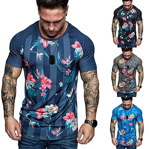 Hombres Camisetas De Las Impresiones 3D De Cuello Redondo De La Pendiente Tops Camisetas Deportivas Camisetas De Los Tops De Secado Rápido De Manga Corta C- L