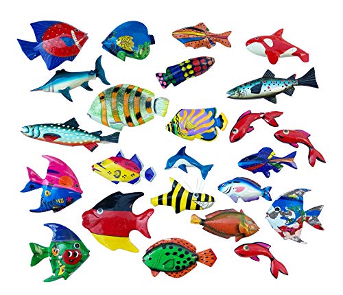 Imanes de pescado – imanes de madera pintados a mano, artículos restantes y segunda elección artículo en juego decorativo, imán de colección, imán para nevera.