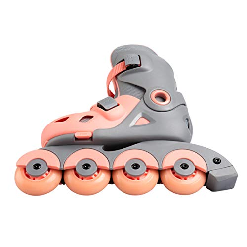 JLDNC Patines de Ruedas Talla Ajustable, Patines en línea para los niños con Ruedas Luminosos LED Inline Skate para niños y niñas,Pink_S(25-29 EU)