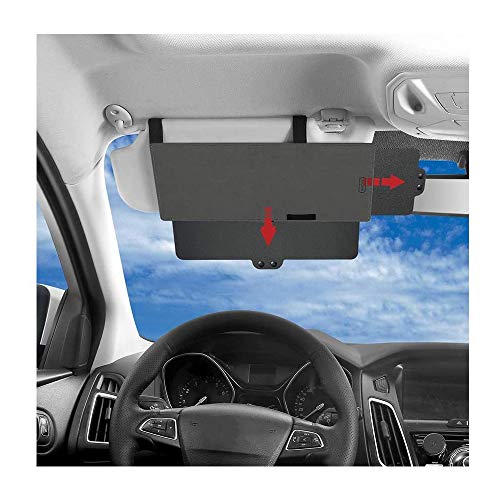 Junzheng Extensor de Visera de Coche Antideslumbrante,Parasol Extensible para Coches y Camiones,Protección Solar más Reductor de Deslumbramiento para el Conductor y los Pasajeros