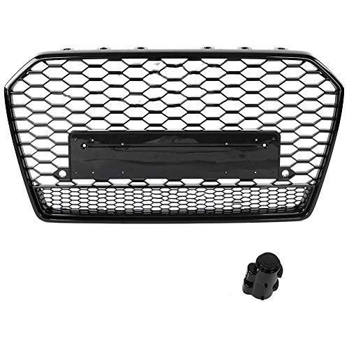 KIMISS ABS Parte delantera del deporte Malla hexagonal, RS6 Quattro Style Honeycomb Hood Grill para A6 / S6 C7 2015-2018, ajuste directo