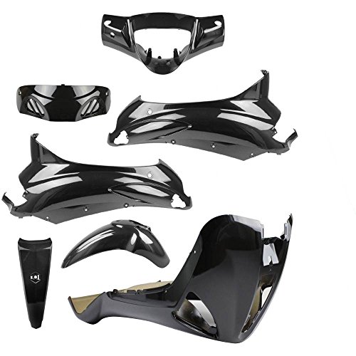 KIT CARENE 7 PEZZI NERO LUCIDO PIAGGIO LIBERTY 50 2T 4T 125 200 '04/'08 FAIRING