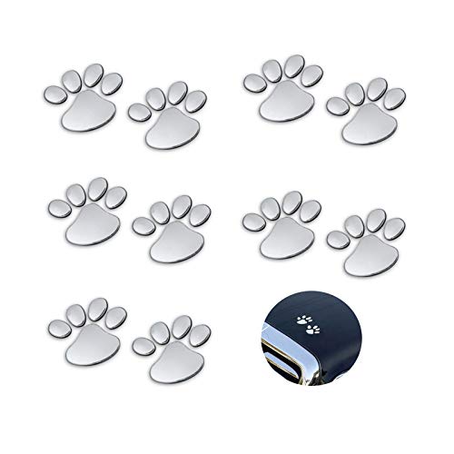 Lhbfcy PVC Huella del Perro Etiqueta Engomada Coche Sonrisa Cara Etiqueta 3D Perro Pata Huella Etiqueta Engomada Pata del Perro Huella Coche Utilizar para Coches Parabrisas, Etiqueta La Pared-5Pares