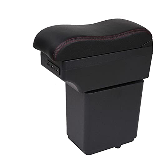 LIGUANGWEN para Peugeot Partner Tepee Box Box Parts Interior Parts Special Retrochit Parts Coche Armrest Center Caja de Almacenamiento con USB LED (Color : C Style Black Line)