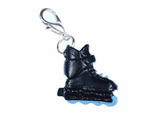 Miniblings rollerskates Rodillo Encanto Patines en línea Patines Patines negroz Azul - joyería Hecha a Mano de Plata de la Manera Plateado I Colgantes - Colgante Pulsera - Colgante para la Pulsera