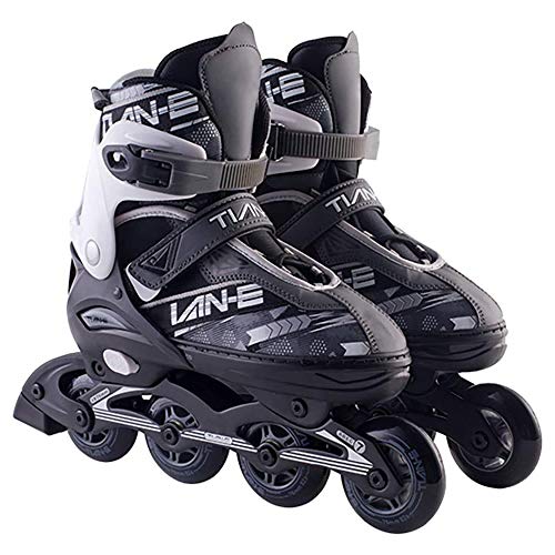 MISTLI Inliner Skates Ladies Ajustable Inliamer Men's Conveniente Conveniente Cuidadoso Enrutamiento Rollerblades Bronceing Textura Choque Damper Rueda Adultos Niños Zapatos Rolling,Blanco,39~42