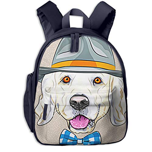 Mochilas Infantiles, Bolsa Mochila Niño Mochila Bebe Guarderia Mochila Escolar con Perro Perdiguero de Hipster para Niños De 3 A 6 Años De Edad