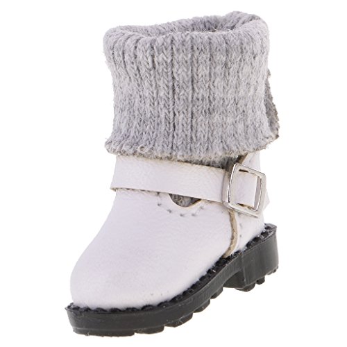 #N/A/a Patines de Cuero Botas Botines Ropa Accesorios Juegos de Bebé para Blythe 12 '' - Blanco, 2.8cm