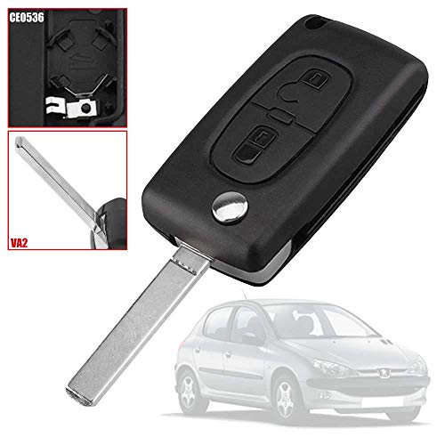 OcioDual Mando Llave Funda Carcasa CE0536 VA2 Key Case para Peugeot 206 207 306 307 308 407 607 806, Citroen C2 C3 C4 C5 C6