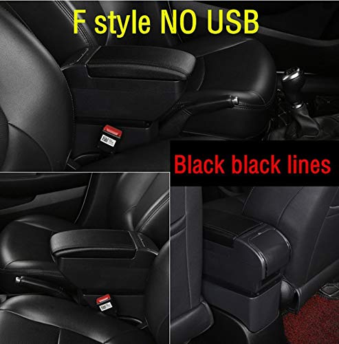 OLDJTK For Citroen Berlingo Apoyabrazos Caja Peugeot Partner 2014 Capa Accesorios de Coches Caja Original Mano Doble Chargeable (Color Name : F Style All Black)