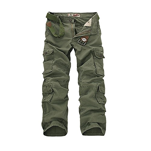 Pantalones para hombre AYG, 40-52, De carga, hombre, color Army Green#25, tamaño 40 x 33 (cintura x pernera)