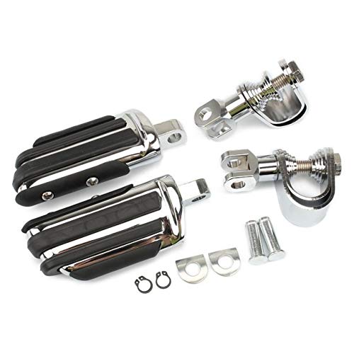 Pedales de bicicleta antideslizantes 1 par de 32 mm 1 1/4" Kits de montaje en forma for Harley Ho-n-da Kawasaki Piloto cromo de la motocicleta Foot Pegs reposapiés Accesorios de moto ( Color : A )