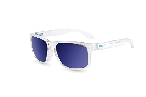 Pegaso 145.03-Gafas Proteccion Gama Sun Modelo Rocky Transp. Lente PC Solar, Blanco/Espejo Azul Revo, 55 Unisex Adulto