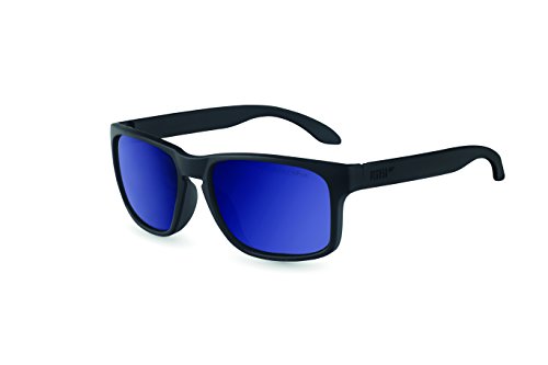 Pegaso 145.04-Gafas Proteccion Gama Sun Modelo Rocky Lente PC Solar, Negro/Espejo Azul Revo, 55 Unisex Adulto