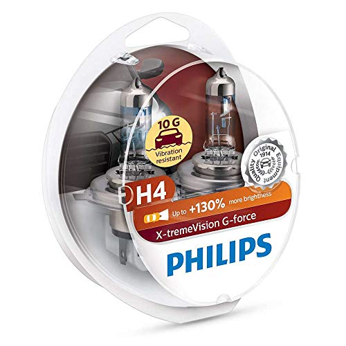 PHILIPS H4 X-tremeVision G-fore - Bombillas halógenas para faros delanteros de coche (12 V, 60/55 W)