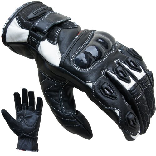 Proanti-Guantes cortos de moto, S-XXL, color blanco Talla:XL