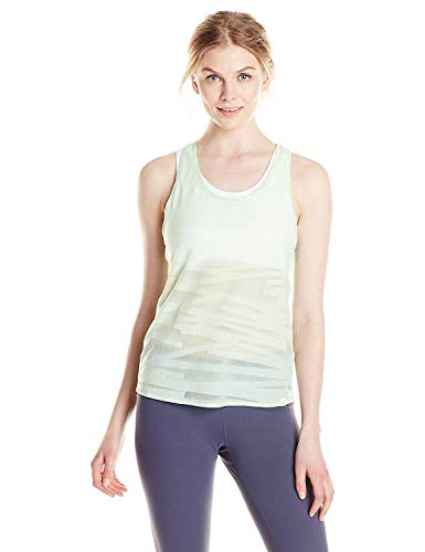 Puma Women's WT Mesh It Up Layer Tank Top, Patina Green, Large