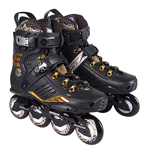 QMMD Patines en Línea para Adulto y Principiante Patines de Linea con Rodamiento de ABEC-9 Roller Blades Profesionales para Mujer y Hombre,Negro,9 UK/44 EU