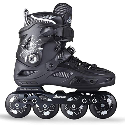 Skates Trolley Patines Rodillo de los Hombres de Las Cuchillas Inline Roller Mayores cómodo for los Deportes del Hombre Adultos al Aire Libre de Fitness LQHZWYC (Color : Black, Size : 43)