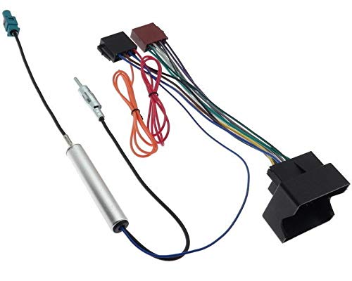 Sound-way Cable Adaptador Conector ISO Autoradio y Adaptador Antenna compatible con Peugeot 207, 307, 407, 1007