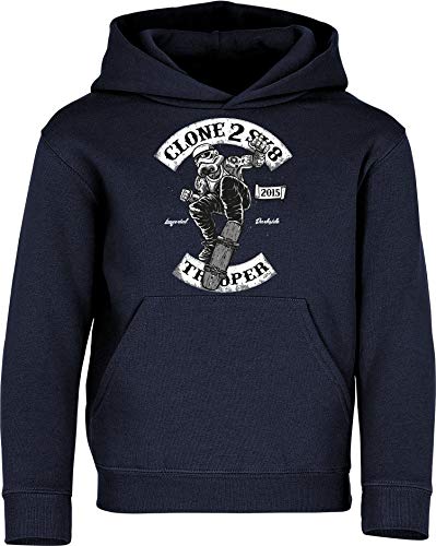 Sudadera con Capucha: Skate Trooper - Skater Pulóver - Regalo Niños Niño Niña Skateboard Monopatín Mono Patinar Cumpleaños Navidad Sweater Hoodie Jersey Outdoor Deporte Sport (Azul 164)