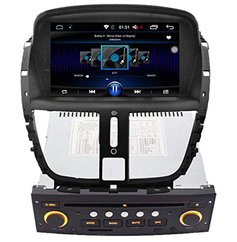 Sunshine Fly 7 pulgadas Android 9.0 Quad Core Pantalla táctil 2 DIN DVD Navi Auto Radio GPS Estéreo para Peugeot 207 207CC 207SW 2007-2014