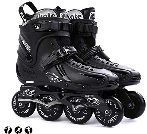 VARADOMO Patines en línea Damas Hombres, Patines en línea Adultos Patines de Fitness Unisex de Triple protección Principiantes Ligeros,Negro,9/45