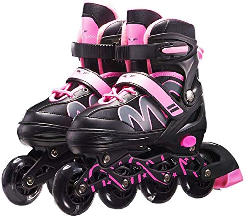 VARADOMO Patines en línea para niños y Adultos, Patines de Fitness Unisex Ruedas Patines para niños niñas Principiantes,Rosado,S (26~33)