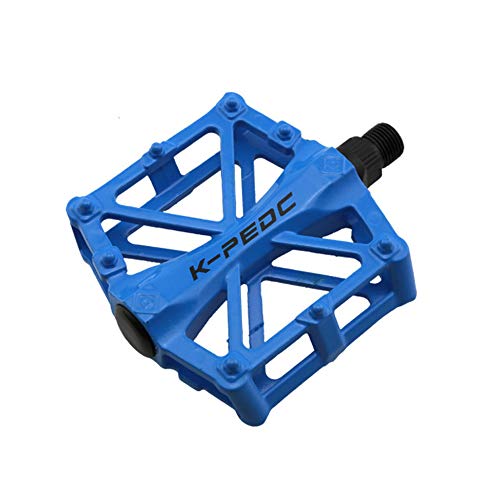 VOANZO Pedales de Bicicleta, Pedales de Bicicleta Pedales de Bicicleta de montaña duraderos Antideslizantes de Aluminio, Pedales de Bicicleta MTB BMX (Azul)