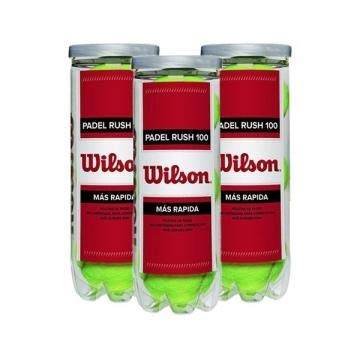 Wilson Rush 100, Bolas de Padel, 3 Paquetes de 3, compatibles con Cualquier Tipo de Campo, WRT136500 Unisex, Amarillo