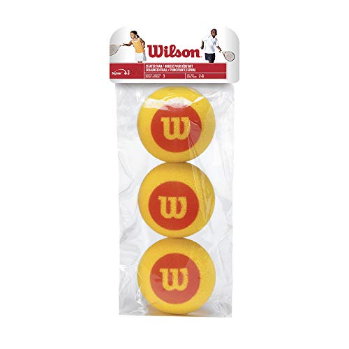 Wilson Starter Foam Pelotas de tenis, pack de 3, para niños, amarillo/rojo