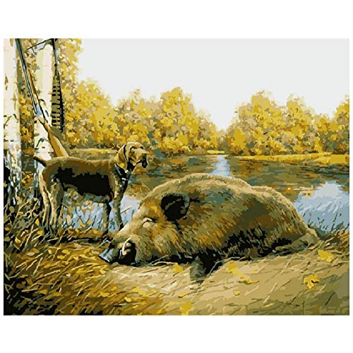 WYTTT Puzzle 1000 Piezas Adultos Puzzle De Madera 3D Puzzle Clásico Perro De Caza Y Jabalí Boda Animal DIY Educativo Puzzle Navidad Decoración para El Hogar Regalo 75X50Cm