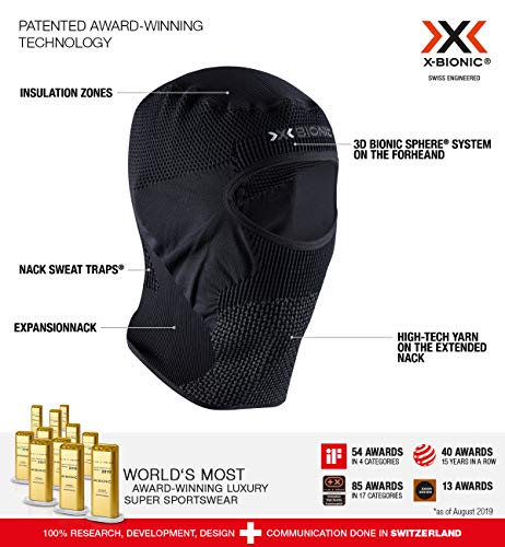 X-Bionic Stormcap Eye 4.0 Balaclavas Windstopper, Unisex Adulto, Black/Charcoal, 1