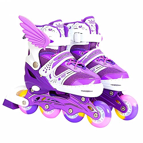 XJBHD Patines en Línea con Luces, Patines en Línea Ajustables, Profesionales para Adultos y Niños, Skates, Rollers con ABEC7 - Forro Interior - Tamaño Ajustable (Taglia 31-42)