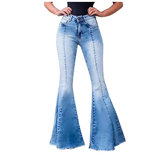 YANFANG Pantalones Vaqueros Largos de Cintura Alta de Color sólido para Mujer Denim Beauty Jeans para Mujer Blue Jeans Pantalones Casuales Rectos Jeans Suaves