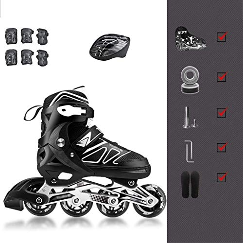 YUMUO Patines en línea Niños para niños Patines de Rodillos Patines Roller Blades de Carbono Patines en línea para niños Zapato Ajustable (Color : S)