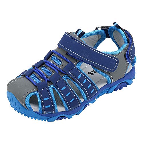 YWLINK Sandalias Deportivas NiñOs Zapatos para NiñOs Punta Cerrada Verano Playa Sandalias Zapatos,Zapatillas Antideslizante Fondo Blando Casuales(Azul,31EU)