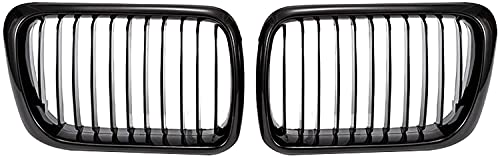 Zaaqio Accesorios para Parrilla de Coche 2PCS / Set Parrilla de riñón Frontal Negro Brillante Entrada de Aire Frontal Parachoques de Parrilla de Carreras, para BMW E36 318i 320i 325i 328i 1997~1998