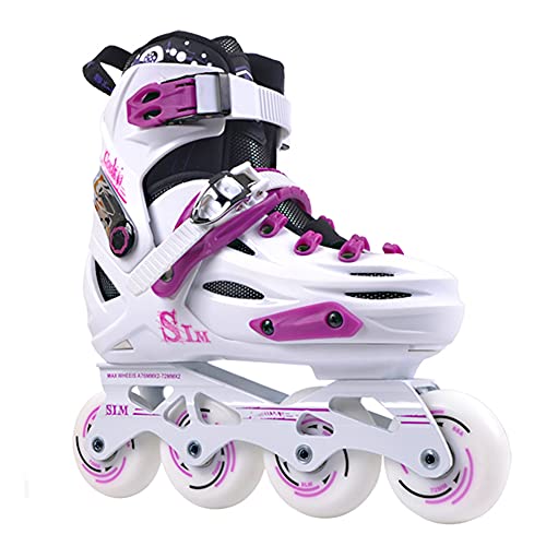 Zapatos De Patinaje En Línea De Una Fila Para Adultos,Ajustable Patines En Línea Para Mujeres Y Hombres,Zapatos Profesionales De Patinaje De Velocidad En Línea,Pink-M（40~44）